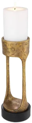 Image de Casa Padrino Chandelier de luxe Vintage couleur laiton / noir Ø 13 x H. 35 cm - Chandelier en laiton avec socle en granit - Accessoires de décoration