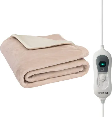 Produktbild von Seranova Heizdecke mit Abschaltautomatik XL - 160x120 cm - Wärmedecke - Elektrische Decke - Waschbar - 3 Heizstufe - Beige