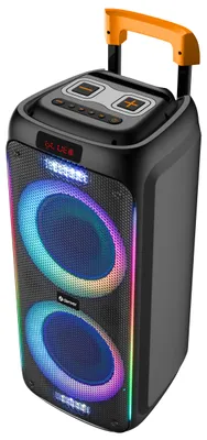 Productafbeelding van Denver TSP-456 Mobiele Bluetooth-trolley-luidspreker – 600W met LED-lichteffecten, dubbele 8-inch subwoofer, TWS-functie