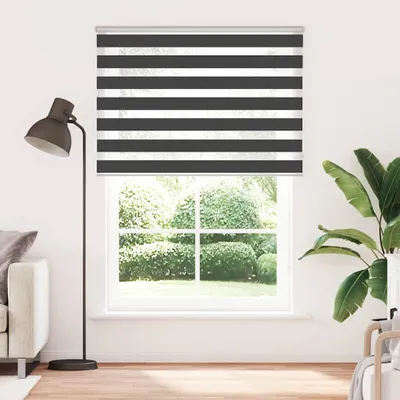 Image de vidaXL Store double noir 160 x 230 cm Largeur du tissu 155,9 cm Polyester