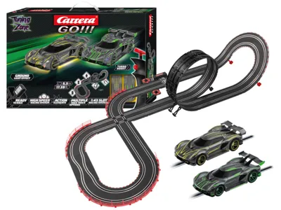Produktbild von Carrera GO!!! Autorennbahn Set Tuning Zone | spannender Actionsspaß mit Turbo-Knopf, Looping, Steilkurve und Kreuzung | Streckenlänge 5,3 m