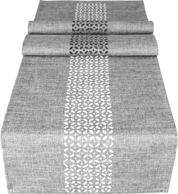 Produktbild von Tischläufer Durchbrochene Ornamente grau 40x140 cm