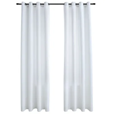 Immagine prodotto di vidaXL Tende oscuranti con occhielli in metallo 2 pz. Grigio bianco 140x175 cm