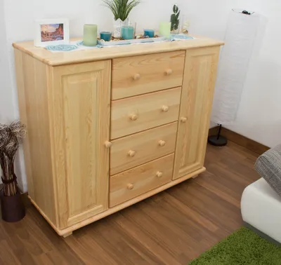 Produktbild von Kommode Massivholz 042 - Abmessung 100 x 118 x 42 cm (H x B x T)