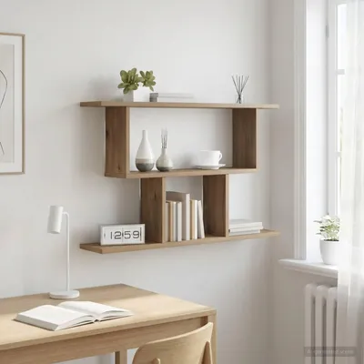 Productafbeelding van Maison Exclusive - Wandplank, ambachtelijk eikenhout, 80 x 15 x 50,5 cm, houtvezel