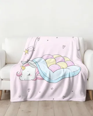 Obrázek produktu pro Fleecová deka Einhorn, růžová, 150 x 200 cm, pro děti a teenagery