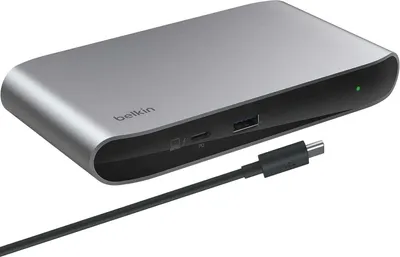 Produktbild von Belkin INC013VFSGY, Thunderbolt 4, USB 4 Type-A, Thunderbolt 4, USB 3.2 Gen 2 (3.1 Gen 2) Type-A, 40000 Mbit/s, 60 Hz, Schwarz, Grau, 150 W