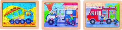 Produktbild von GOKI Holzpuzzle Polizei bei der Arbeit 24 Teile