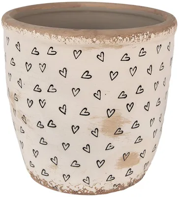 Produktbild von Blumentopf Keramik 16 cm Beige Schwarz Clayre & Eef 6CE1652L