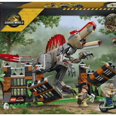 Immagine prodotto di LEGO Jurassic World 77982 Fuga Dal Dinosauro Spinosauro, 820 Pezzi, 2 Minifigure, 9+