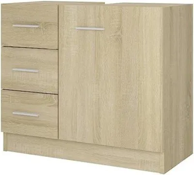 Produktbild von Badezimmer-Schrank unter der Waschbecken - mit Schubladen - Eichenholz - 30x63x54 cm