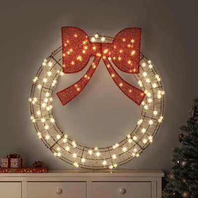 Zdjęcie produktu dla vidaXL Girlanda z 150 diodami LED, ciepła biel, 121 x 121 x 10 cm, rattan