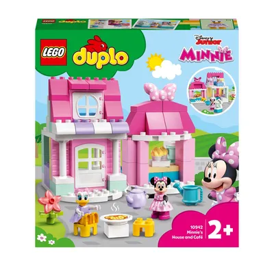 Image de LEGO 10942 DUPLO Disney Minnies House with Café, Minnie Mouse Toy à construire à partir de 2 ans, Jouet d'enfant avec maison de poupées