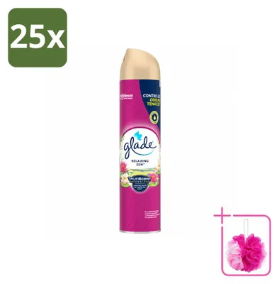 Zdjęcie produktu dla 25 sztuk sprayu do pomieszczeń Glade Relaxing Zen - 300 ml - zestaw ekonomiczny