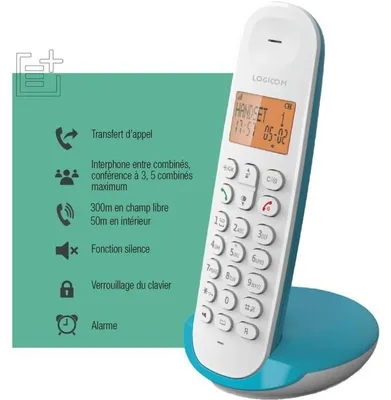 Image de Téléphone fixe Logicom DECT ILOA 150 SOLO turquoise