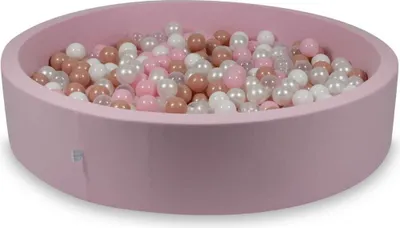 Produktbild von Bällebad 130x30cm rosa – Mit 600 Bällen / weiß, grau, hellmint