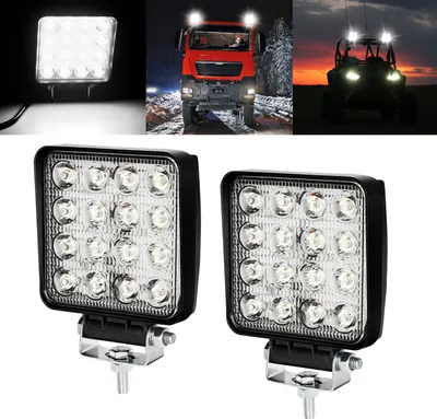 Zdjęcie produktu dla Jopassy 2 sztuki 48W LED reflektor roboczy reflektor pomocniczy reflektor samochodowy offroad 10-30V zimny biały reflektor roboczy IP67 wodoodporny