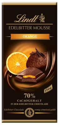 Produktbild von Lindt Edelbitter Mousse Orange Tafel 150g