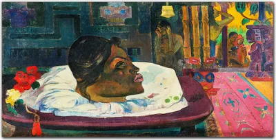Produktbild von Coloray Bild aus Glas 140x70 gehärtetes Glas glasblock mit bild Küche wohnzimmer wanddekoration Dekoration - Gauguin Eingeborene