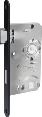 Produktbild von Einsteckschloss für WC- und Badezimmertür links Dornmaß 55 mm Entfernung 78 mm Stulp schwarz