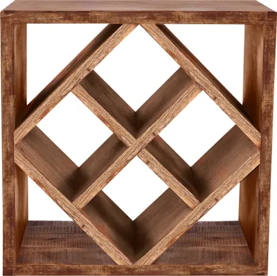 Produktbild von Möbilia Weinregal für 8 Flaschen | Mango-Holz  | B 40 x T 25 x H 40 cm | natur | 23020010 | Serie REGAL