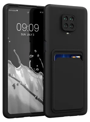 Produktbild von kwmobile Handyhülle für Xiaomi Redmi Note 9S / 9 Pro / 9 Pro Max Hülle mit Kartenfach - TPU Case - Kabelloses Laden - Schutzhülle Cover in Schwarz