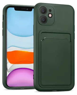 Immagine prodotto di Custodia per cellulare per Apple iPhone 11 Custodia in silicone con slot per schede Slim Wallet Case, verde