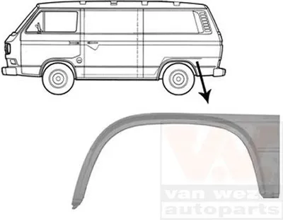 Produktbild von VAN WEZEL Seitenwand Reparaturblech für VW TRANSPORTER III Bus Transporter T3 Kastenwagen TRANSPORTER III Pritsche/Fahrgestell