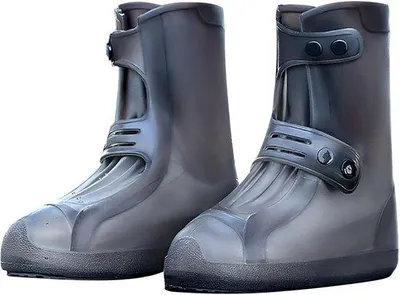 Image de Couvre-chaussures imperméables, couvre-bottes de pluie réutilisables, couvre-chaussures antidérapants pliables, couvre-bottes de pluie imperméables (L)