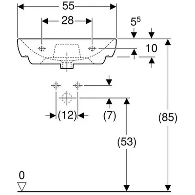 Produktbild von GEBERIT Waschtisch Smyle 55 cm weiß mit Beschichtung 500227018