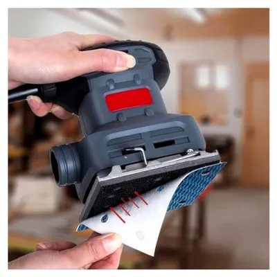 Produktbild von 70 Stück Schleifpapier klett, 6 Loch, 115x101mm, Körnung 40/60/80/100/120/180/240, für BO4555 BO4554 BO4561 DBO484Z DBO480Z BO4565K BO4565J BO4565 Schwingschleifer