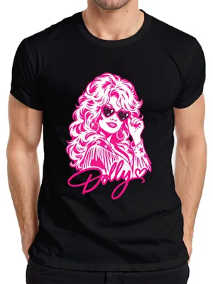 Produktbild von Dolly Parton Country Musik Sängerin Cowgirl Retro Fan Western Herren T-Shirt, Schwarz, S