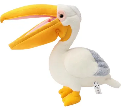 Image de Peluche pélican, 30 cm. Peluche douce, idéale comme cadeau pour les enfants