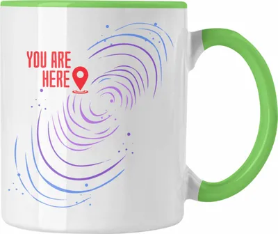 Produktbild von Trendation - Lustige Galaxie-Tasse Spruch "You Are Here" Geschenk für Weltraumliebhaber (Grün)