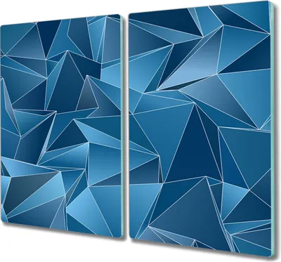 Produktbild von Coloray Herdabdeckplatte 2x30x52 cm Schneidebrett Kochplattenabdeckung Küchenbrett Hackbrett - geometrische Dreiecke