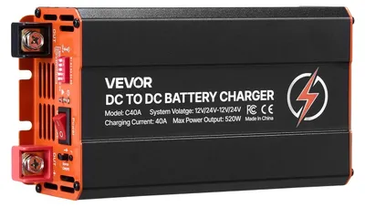 Produktbild von DC-DC-Batterieladegerät, 520 W, 40 A, Ladegerät mit Lichtmaschinenanschluss, schnelles DC-DC-Laden für tragbare Stromversorgungsstationen, kompatibel mit LiFePO4-, Blei-Säure-, AGM- und GEL-Batterien, für Wohnmobile, PKWs und Notstromversorgung zu Hause