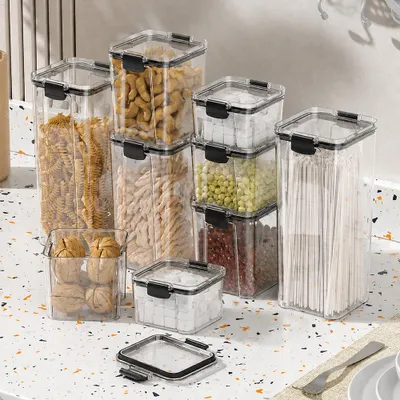 Produktbild von Vorratsdosen 9er Set für Küche Lebensmittelbehälter mit Deckel Feuchtigkeitsgeschützte Aufbewahrungsboxen Küchen Organizer für Lebensmittel