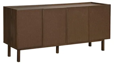 Produktbild von Skandinavisches Sideboard mit 4 Türen Holzoptik 180 cm dunkles Holz - Oviala Tomy