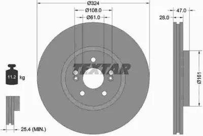 Produktbild von TEXTAR Bremsscheibe Artikel: 92119405