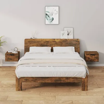 Obrázek produktu pro vidaXL Nástěnné noční stolky 2 ks. Kouřový dub 34x30x20 cm