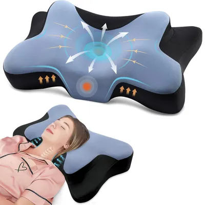 Image de Oreiller orthopédique en mousse à mémoire de forme pour dormir sur le côté, le dos et le ventre.