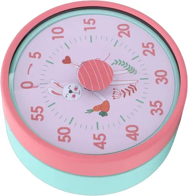 Produktbild von Visueller Timer für Kinder, 60-Minuten Countdown für Klassenzimmer Büro Küche, Schreibtisch Kinder Zeitmana gement Tools mit leisem Betrie (Rosa)