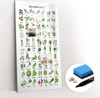 Produktbild von Magnetpinnwand Memoboard - Zubehörsatz - Schwarzer Marker + Schwamm + Magnete - 60 x 120 cm - Grünes Gemüse