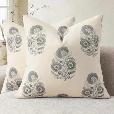 Produktbild von Kissenhüllen Set, Vintage Blumenmuster, 45x45 cm, für Wohnzimmer