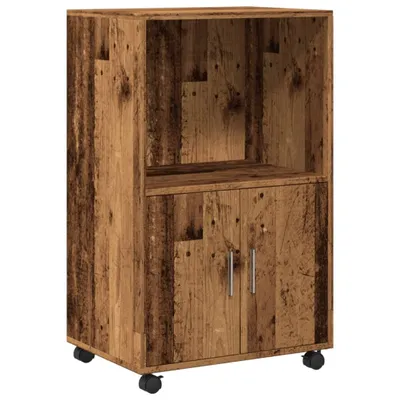 Image de Armoire à roulettes vieux bois 55x40x91 cm bois d'ingénierie