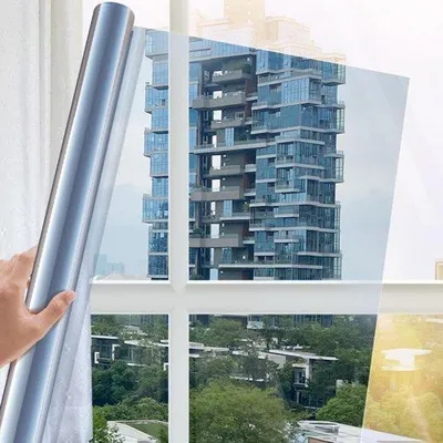 Produktbild von Famanu Fensterfolie für Privatsphäre - Reflektierend, Silber, 44,5 x 200 cm