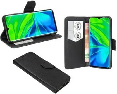 Produktbild von cofi1453® Buch Tasche "Fancy" kompatibel mit XIAOMI MI NOTE 10 Handy Hülle Etui Brieftasche Schutzhülle mit Standfunktion, Kartenfach Schwarz