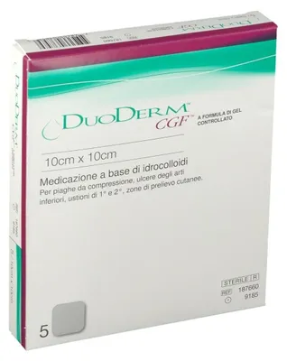 Imagen del producto de Apósitos hidrocoloides estériles, sin borde adhesivo, DUODERM CGF, 10x10 cm, 5 unidades