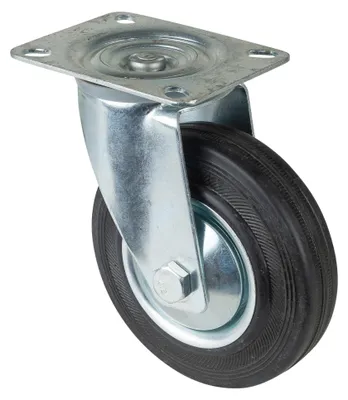 Zdjęcie produktu dla Kółka BS Kółko skrętne L400.B55.126 Guma Ø 125 mm do 100 kg z płytką 105x80 mm