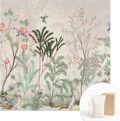 Produktbild von Fototapete - Wandbilder für Wohnzimmer - 250x250 cm - Dekorative Wandfolie - Modernes Design für Wanddekoration - Tapeten für Innenräume - Tropische Oase